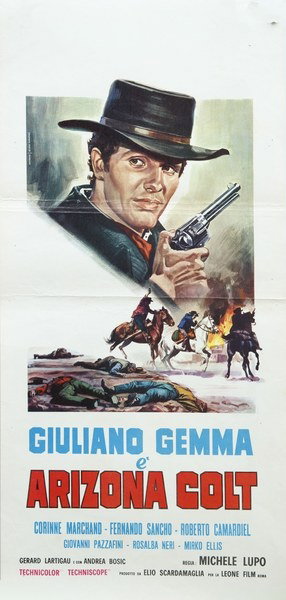 Locandina 2 for the film Arizona Colt (1966), painted by Piovano | Studio Paradiso