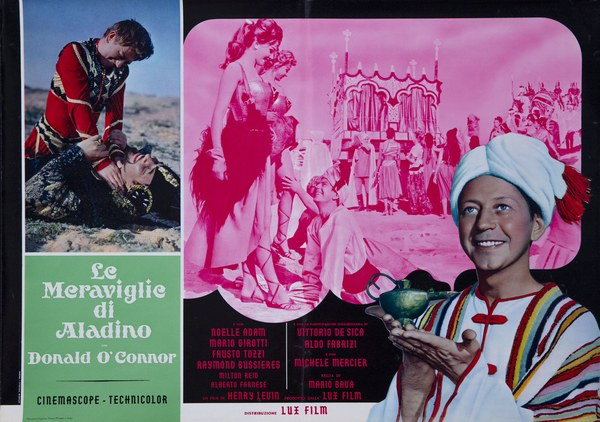 Lobby Card 8 for the film The Wonders of Aladdin (1961), painted by Studio Favalli