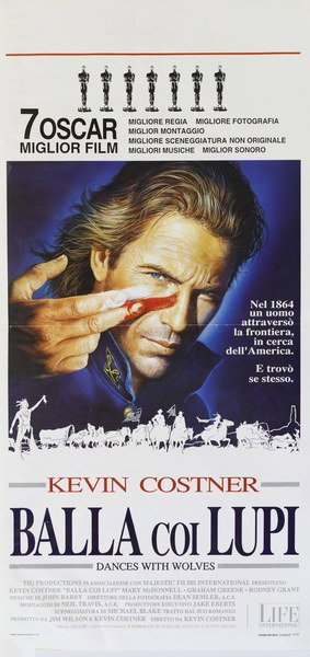 Locandina 2 for the film Dances with Wolves (1990), painted by Renato Casaro (Renè)