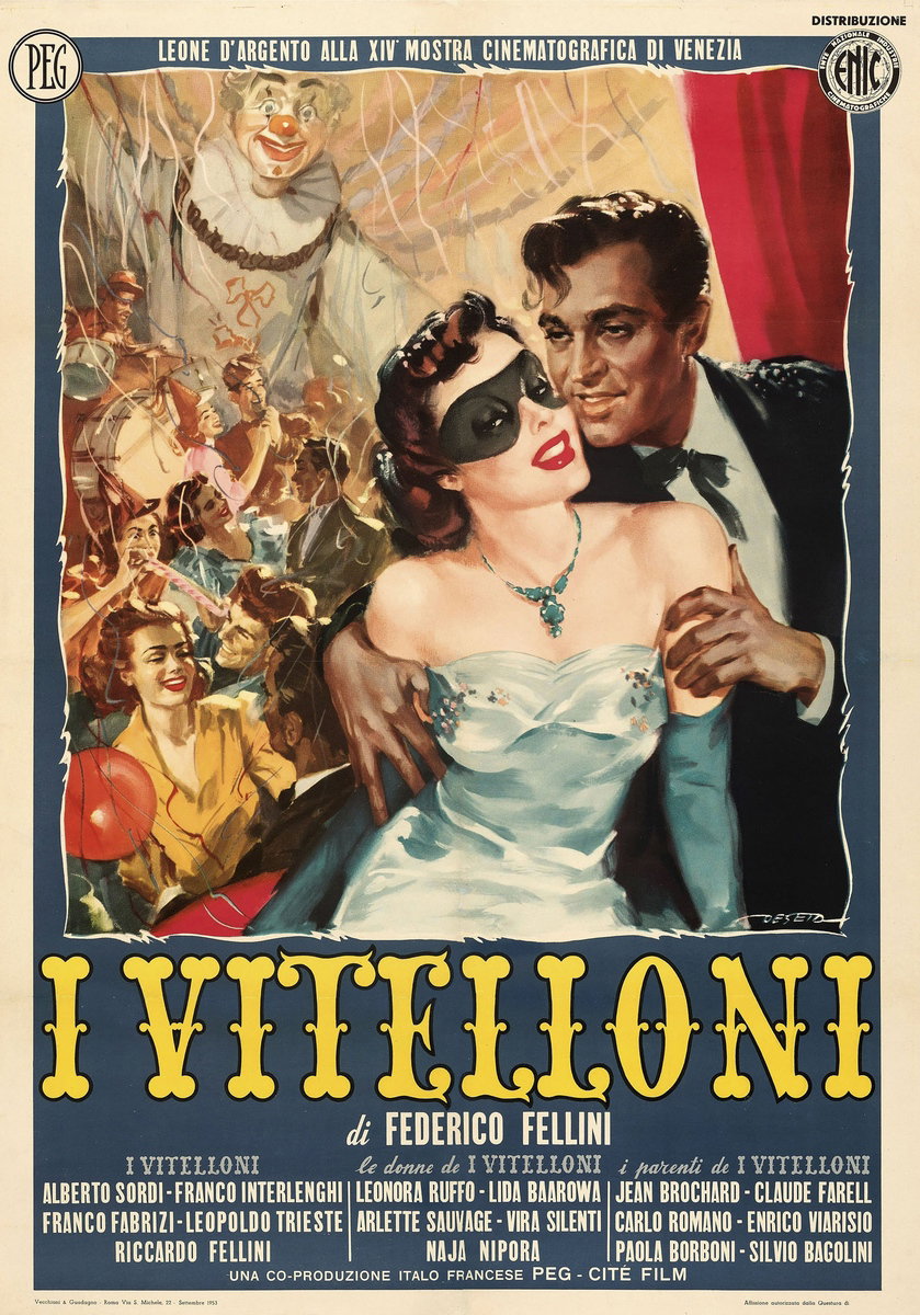 Manifesto 3 per il film I vitelloni (1953), dipinto da Enrico De Seta