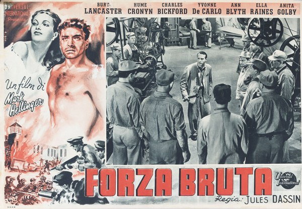 Lobby Card 6 for the film Forza bruta (1947), painted by E. Pic