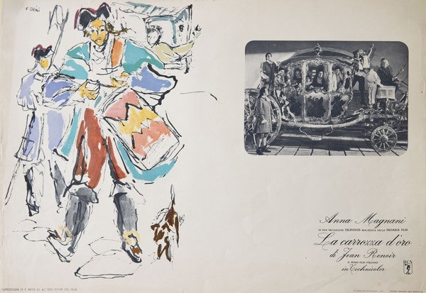 Fotobusta 4 per il film La carrozza d'oro (1952), dipinto da Ercole Brini