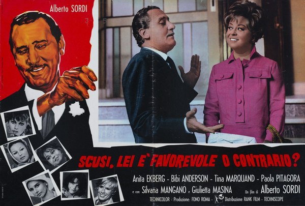 Lobby Card 8 for the film Pardon, Are You for or Against? (1966), painted by Studio De Seta