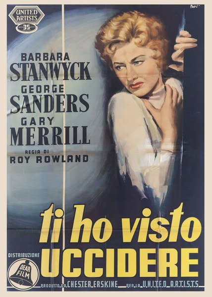 Poster 2 for the film Ti ho visto uccidere (1954)