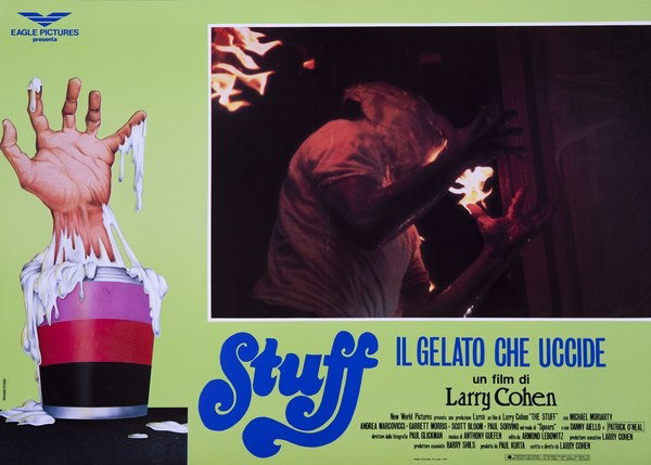 Fotobusta 2 per il film Stuff - Il gelato che uccide (1985), dipinto da Paolo Sestito | Grammo studio