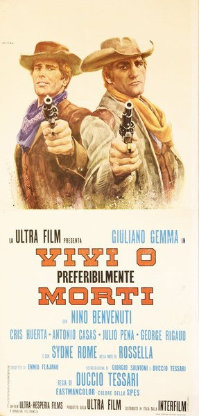 Locandina 2 for the film Alive or Preferably Dead (1969), painted by Rodolfo Gasparri