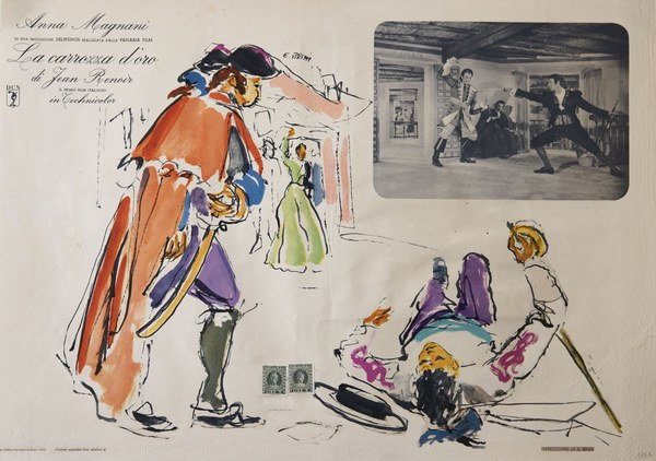 Fotobusta 6 per il film La carrozza d'oro (1952), dipinto da Ercole Brini