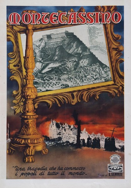 Manifesto 2 per il film Montecassino nel cerchio di fuoco (1946)