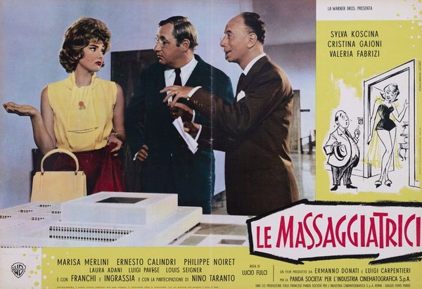Lobby Card 6 for the film The Masseuses (1962), painted by Carlantonio Longi