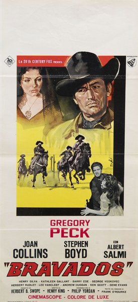 Locandina 2 per il film Bravados (1958), dipinto da Lorenzo Nistri (Enzo)