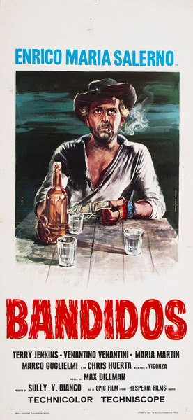 Locandina 2 for the film Bandidos (1967), painted by Ferrari | Studio Paradiso