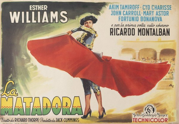 Lobby Card 2 for the film La matadora (1947), painted by Silvano Campeggi (Nano)