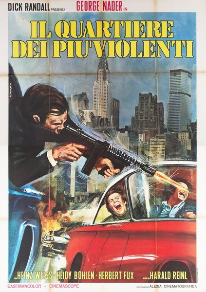 Poster 2 for the film Il quartiere dei più violenti (1974), painted by Luciano Crovato