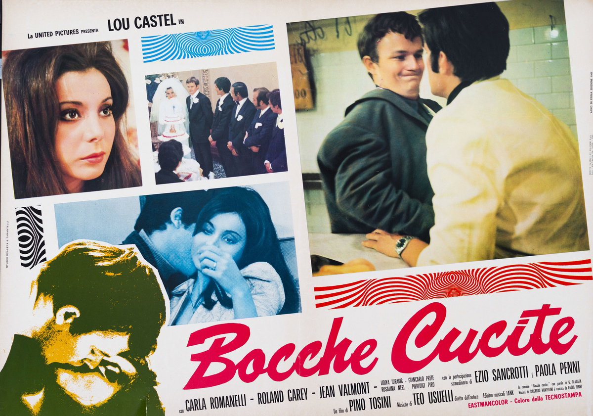 Fotobusta 8 per il film Bocche cucite (1970), dipinto da Pierpaolo Scalera (visual)