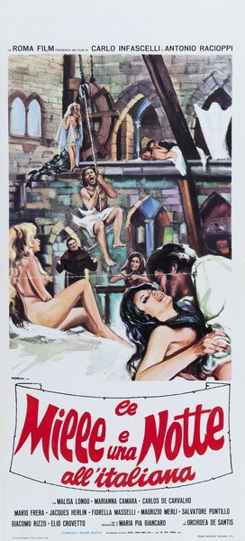 Locandina 2 per il film Le mille e una notte all'italiana (1972), dipinto da Basilio Morini