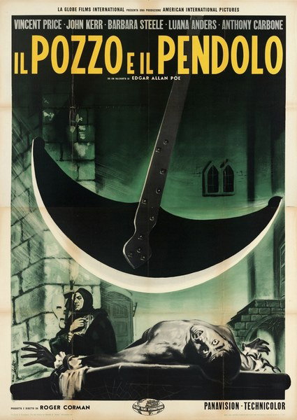 Poster 3 for the film The Pit and the Pendulum (1961), painted by Lorenzo Nistri (Enzo)