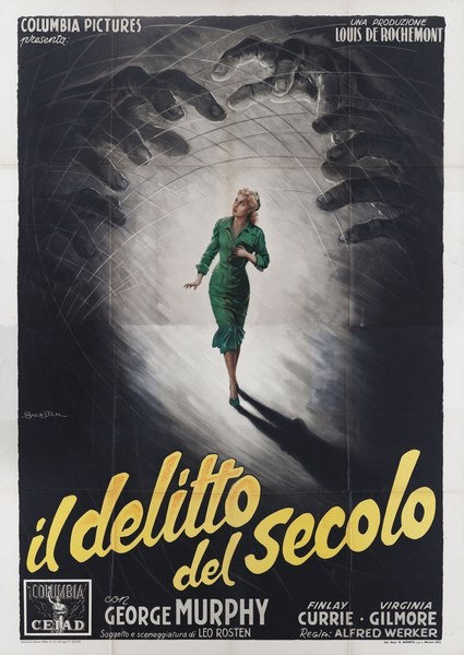 Manifesto 2 per il film Il delitto del secolo (1952), dipinto da Anselmo Ballester