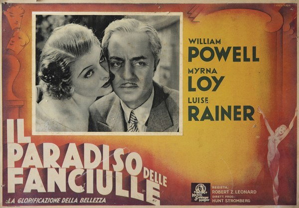 Lobby Card 2 for the film Il paradiso delle fanciulle (1936), painted by Canestrari