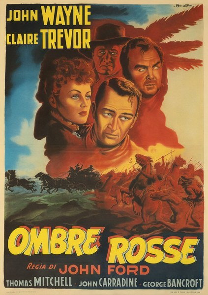 Manifesto 4 per il film Ombre rosse (1939), dipinto da Anselmo Ballester